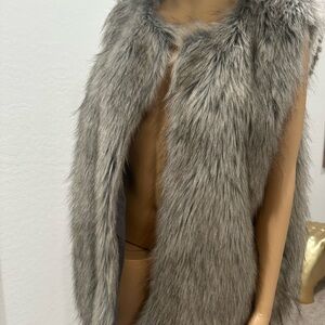 Gray Faux Fur Vest